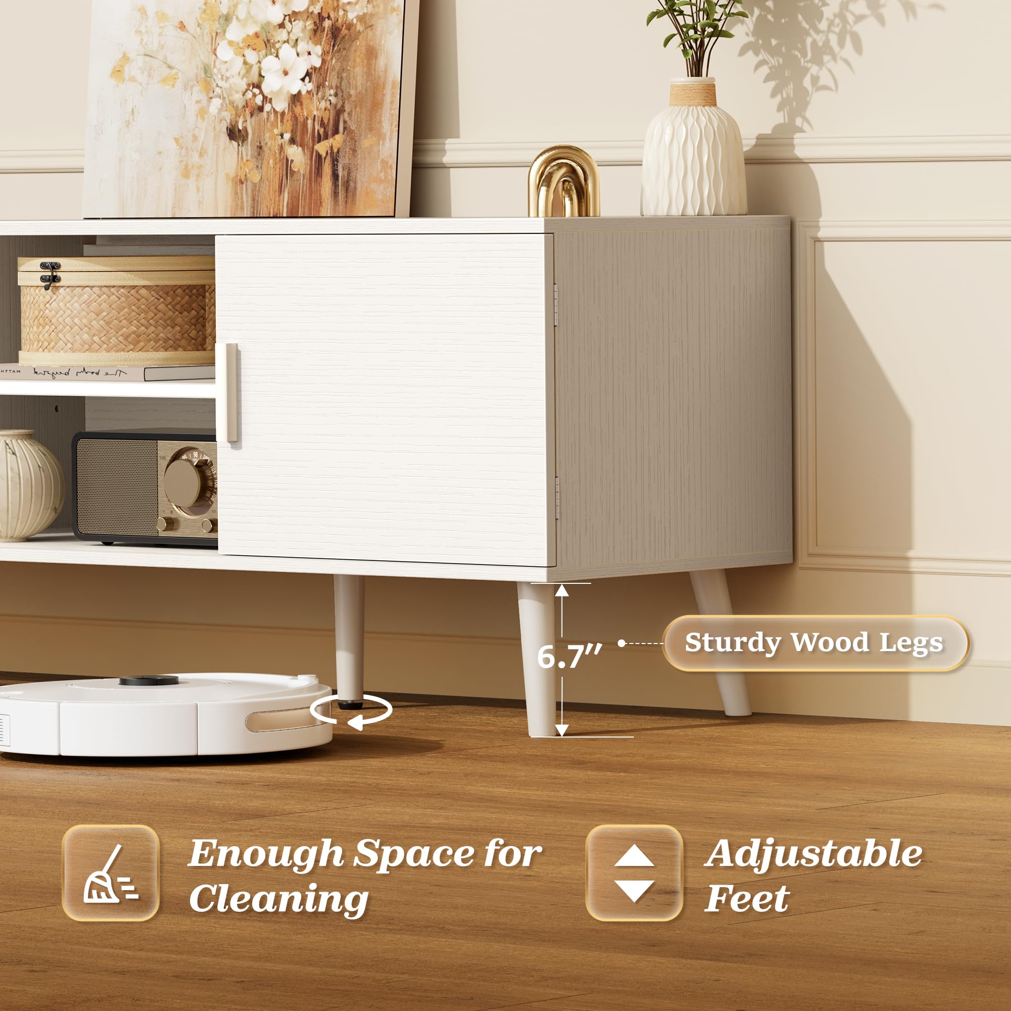 Amazon.com: SUPERJARE TV Stand for 55 Inch TV, Entertainment